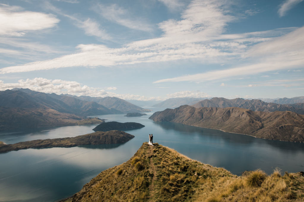 Wedding Photographers In Wanaka For Helicopter Photos